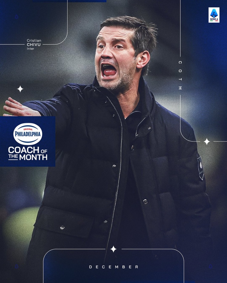 v体育-三战全胜！齐沃当选意甲12月最佳主帅